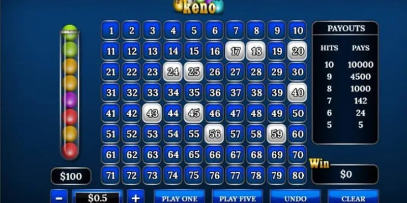 Cách chơi Keno online - Chiến thuật đặt cược siêu hiệu quả 3 Tìm hiểu về cơ cấu trả thưởng trong Keno online